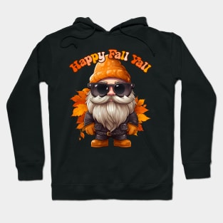 Groovy Gnome Happy Fall Yall Wearing Sunglasses Autumn Leaves Hoodie